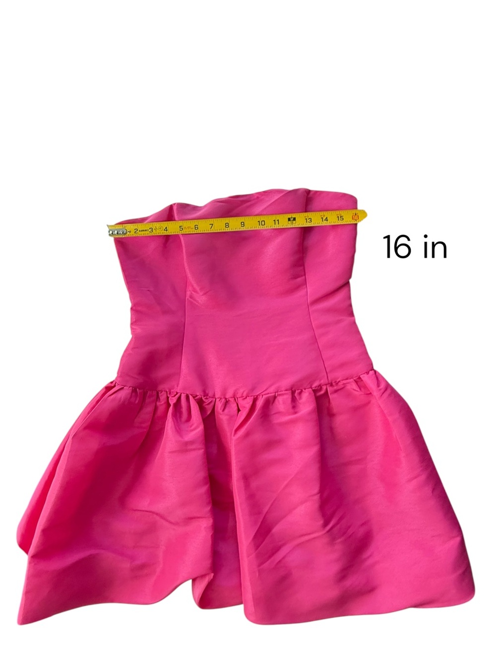 Sugarlips Women Strapless Mini Dress Hot Pink Bubble Skirt Smocked Back M NWT - Picture 6 of 12